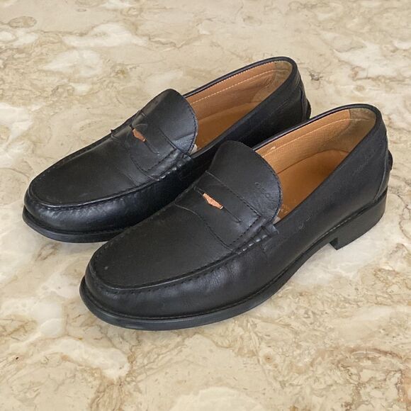 GEOX Respira Black Leather Classic Penny Loafers - Picture 5 of 12